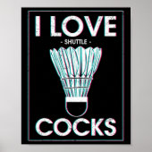 Badminton I Liebe S Badminton Badminton Poster (Vorne)