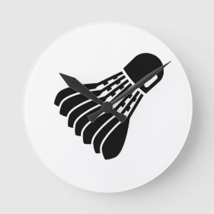 Badminton icon runde wanduhr