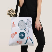 Badminton Illustration Vintage Tasche MIT MONOGRAM (Von Nahem)