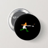 Badminton Indische Flagge Schläger Federball Männe Button (Vorne & Hinten)