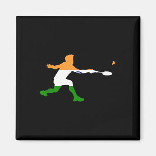 Badminton Indische Flagge Schläger Federball Männe Magnet
