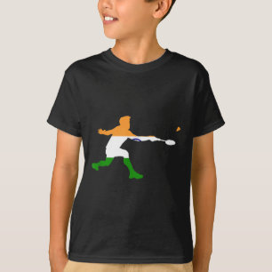 Badminton Indische Flagge Schläger Federball Männe T-Shirt