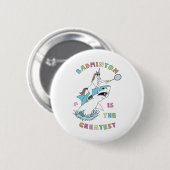Badminton ist der Beste Einhornreithai Button (Vorne & Hinten)