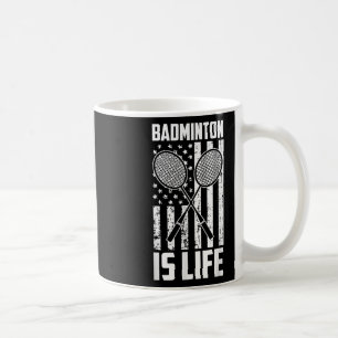Badminton ist Leben - Vintage amerikanische Flagge Kaffeetasse