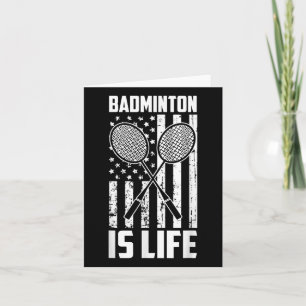 Badminton ist Leben - Vintage amerikanische Flagge Karte