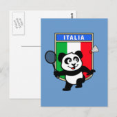 Badminton Italy Panda Postkarte (Vorne/Hinten)