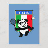 Badminton Italy Panda Postkarte (Vorderseite)