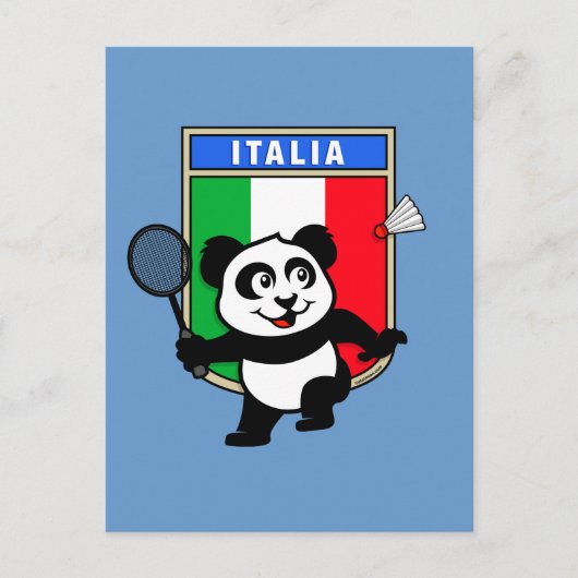 Badminton Italy Panda Postkarte (Vorderseite)