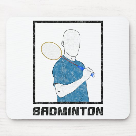Badminton Junge Schläger Sport Mann Schläge Mousepad (Vorne)