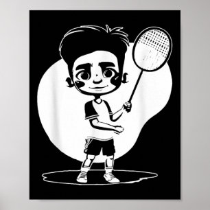 Badminton-Junge Schlägersport Shuttle Poster