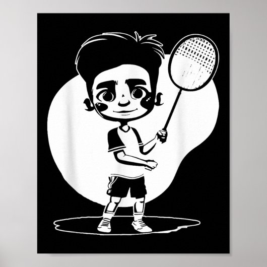 Badminton-Junge Schlägersport Shuttle Poster (Vorne)