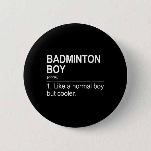 Badminton-Junge Substantiv Definition Federball Ba Button (Vorderseite)