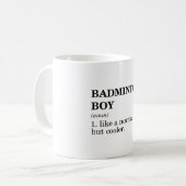 Badminton Junge Substantiv Definition Federball Ba Kaffeetasse (Vorderseite Links)