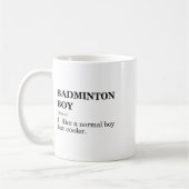 Badminton-Junge Substantiv Definition Federball Ba Kaffeetasse (Links)