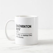 Badminton-Junge Substantiv Definition Federball Ba Kaffeetasse (Links)