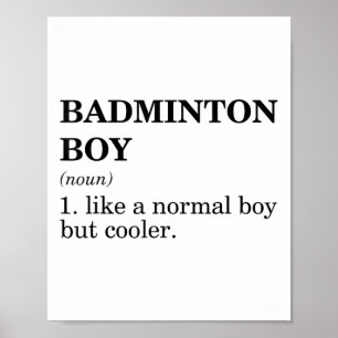 Badminton-Junge Substantiv Definition Federball Ba Poster