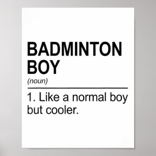 Badminton-Junge Substantiv Definition Federball Ba Poster