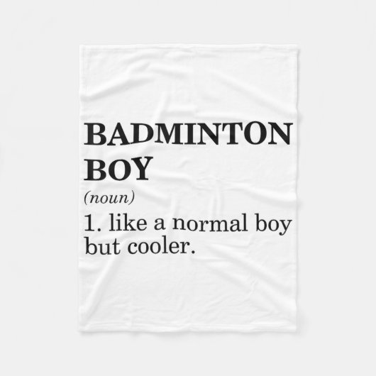 Badminton-Junge Substantiv Definition Shuttle Badm Fleecedecke (Vorderseite)