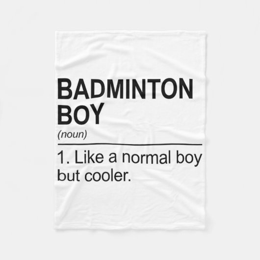 Badminton-Junge Substantiv Definition Shuttle Badm Fleecedecke (Vorderseite)
