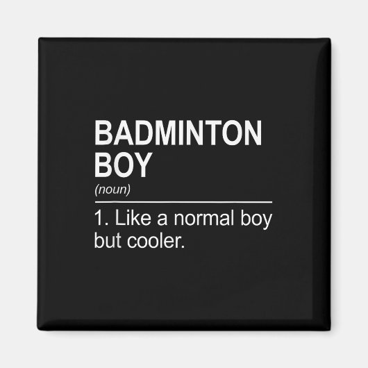 Badminton-Junge Substantiv Definition Shuttle Badm Magnet (Vorne)