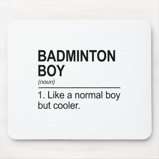 Badminton-Junge Substantiv Definition Shuttle Badm Mousepad (Vorne)