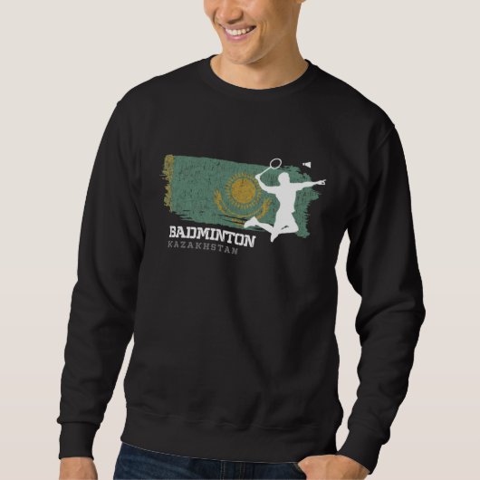 Badminton Kasachstan Netzsport Spieler Badminton Sweatshirt (Vorderseite)