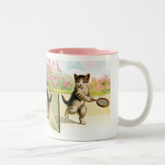 Badminton Kätzchen Vintage Kunst Zweifarbige Tasse