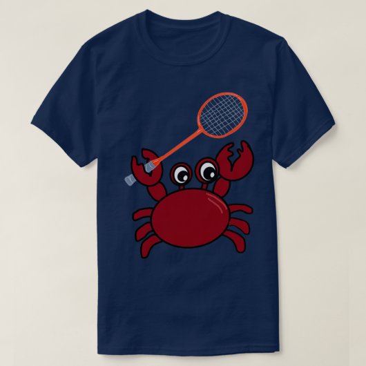 Badminton Kawaiii crab T T-Shirt (Design vorne)