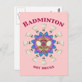 Badminton Keine Drogen Postkarte (Vorne/Hinten)