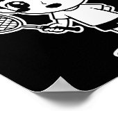 Badminton Kid Cartoon Racquet Sport Shuttle Poster (Ecke)