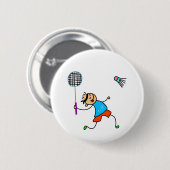 Badminton-Kind Button (Vorne & Hinten)