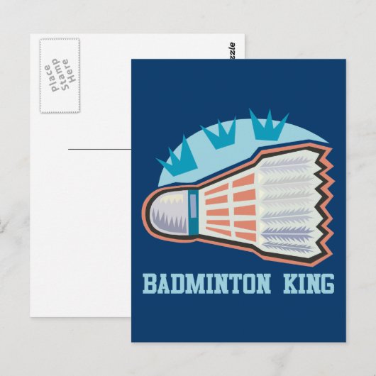 Badminton King Postkarte (Vorne/Hinten)