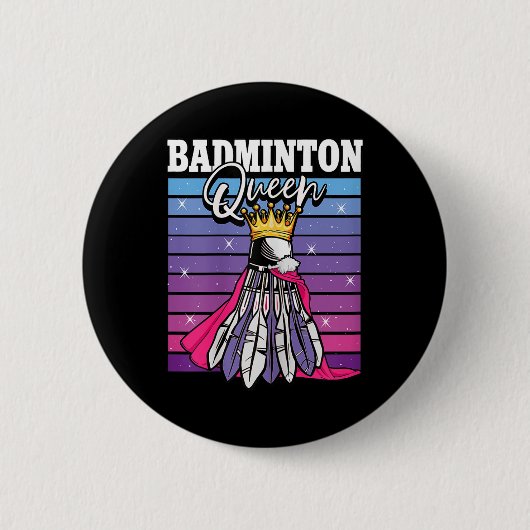 Badminton-Königin Shuttle-Spielerin Button (Vorderseite)