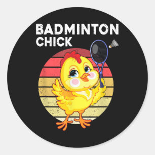 Badminton Küken Badminton Spieler Shuttle Sport Sm Runder Aufkleber