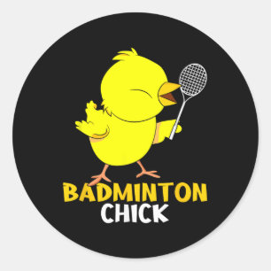 Badminton Küken Huhn Federball Frauen Badminton Runder Aufkleber