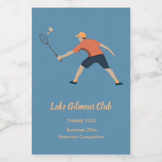 Badminton Lebensmitteletikett (Einzelnes Label)