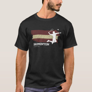 Badminton Lettland Net Spiele Spieler Badminton T-Shirt