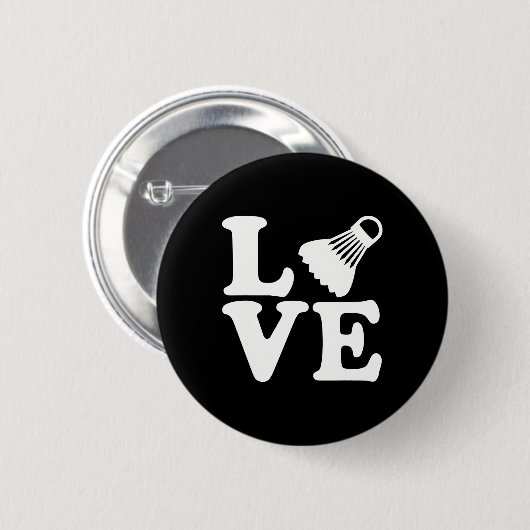 Badminton-Liebe Button (Vorne & Hinten)