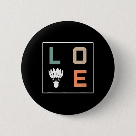 Badminton-Liebes-Teamspieler-Trainer Button (Vorderseite)