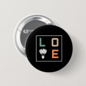 Badminton-Liebes-Teamspieler-Trainer Button (Vorne & Hinten)