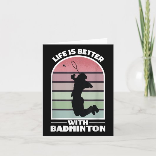 Badminton Life Funny Shuttle Retro Game Karte (Vorderseite)