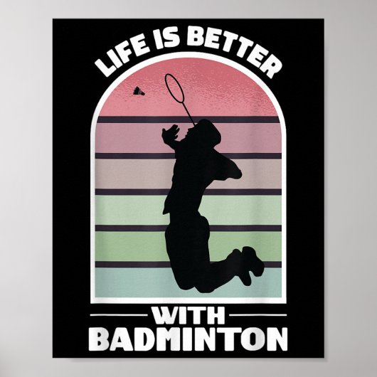 Badminton Life Funny Shuttle Retro Game Poster (Vorne)