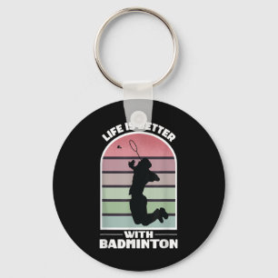 Badminton Life Funny Shuttle Retro Game Schlüsselanhänger