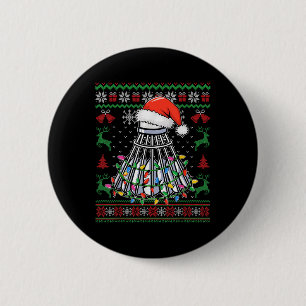 Badminton Lover Christmas Shuttle Weihnachtsmannmü Button