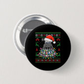 Badminton Lover Christmas Shuttle Weihnachtsmannmü Button (Vorne & Hinten)