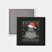 Badminton Lover Christmas Shuttle Weihnachtsmannmü Magnet (Vorderseite/Rückseite)