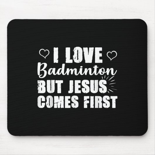 Badminton Lover Jesus kommt Erste Gott Kirche Chri Mousepad (Vorne)