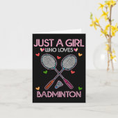 Badminton Lover Women T-Shirt Just A Girl Who Lieb Karte (Gelbe Blume)