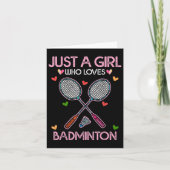Badminton Lover Women T-Shirt Just A Girl Who Lieb Karte (Vorderseite)