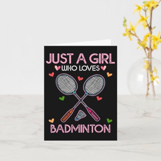 Badminton Lover Women T-Shirt Just A Girl Who Lieb Karte (Gelbe Blume)